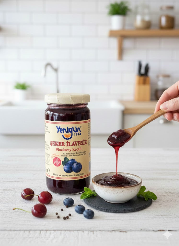 Şeker İlavesiz Yaban Mersini Reçeli - Yenigün (290gr)